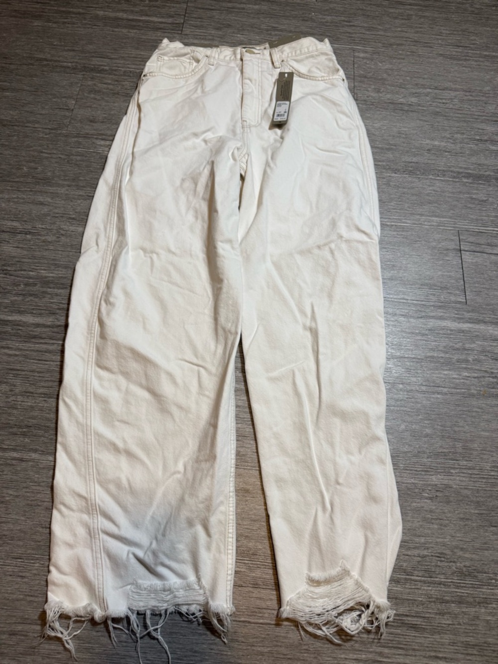 Hudson Bailey Relaxed Barrel Jeans Raw Hem Coastal Cowgirl Minimalist 27 NWT